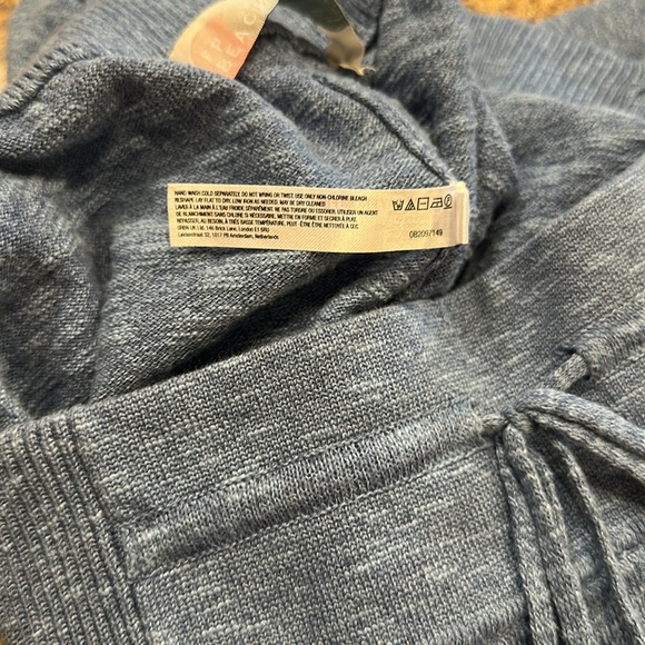 Free People Sila Sweater Pants Pull On High Rise Blue Combo Womens Size XL - Picture 11 of 12